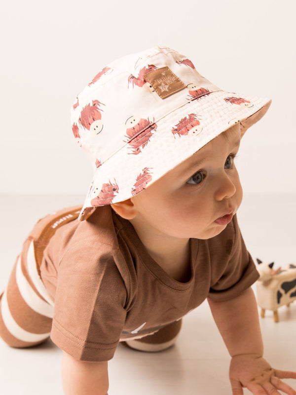 Neutral Highland Cow Summer Hat