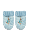 Peter Rabbit™ Up To Mischief mittens in pale blue with an embroidered Peter Rabbit