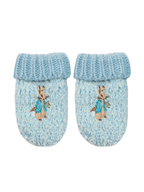 Peter Rabbit™ Up To Mischief mittens in pale blue with an embroidered Peter Rabbit
