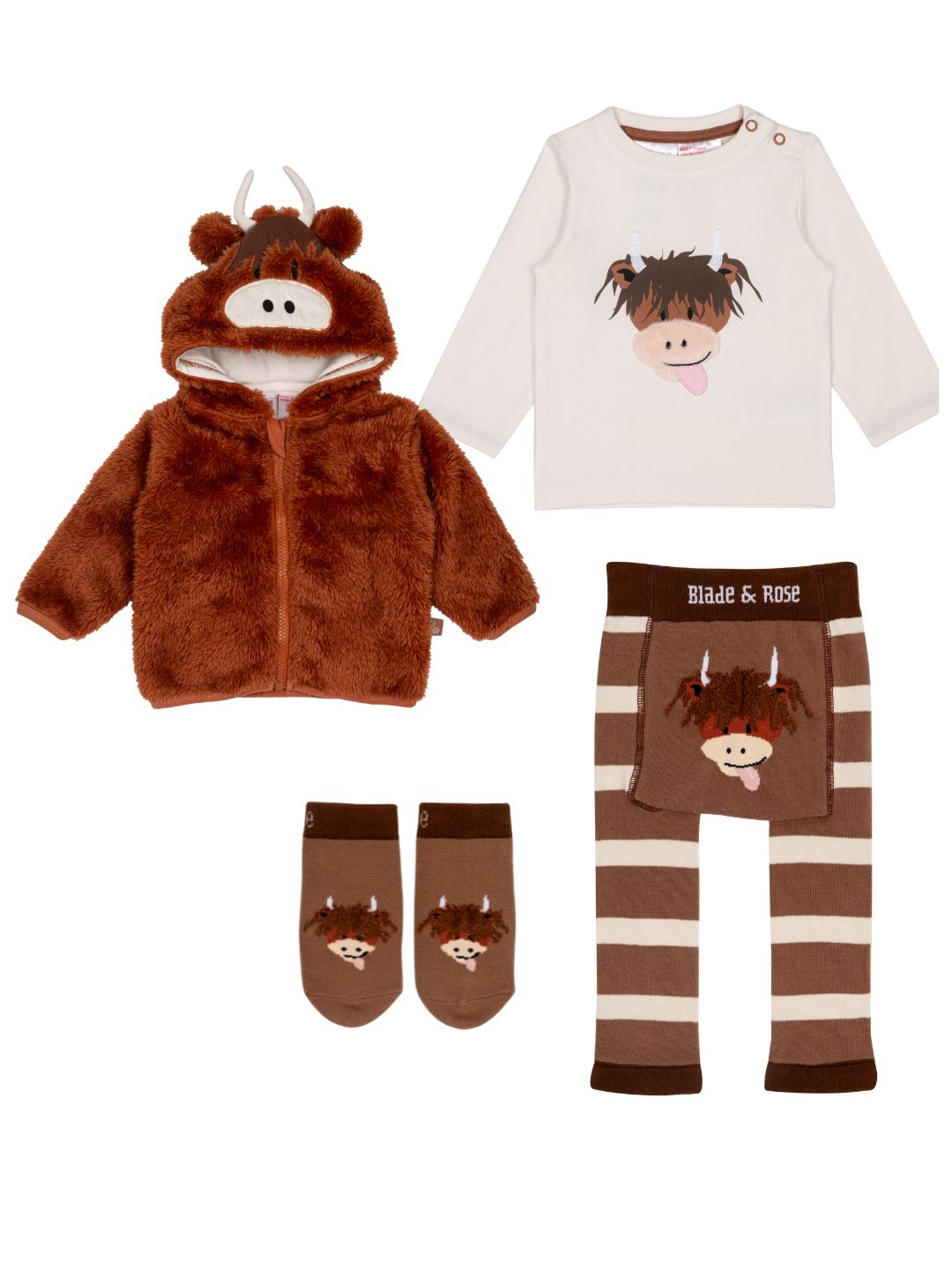 Neutral Highland Cow Hoodie