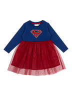 Supergirl™ Unstoppable dress with a navy bodice and red tulle skirt