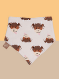 Neutral Highland Cow Bib
