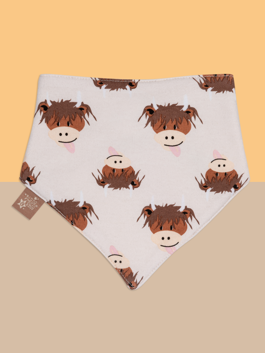 Neutral Highland Cow Bib