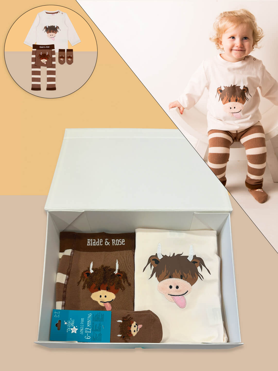 Neutral Highland Cow Gift Box Set