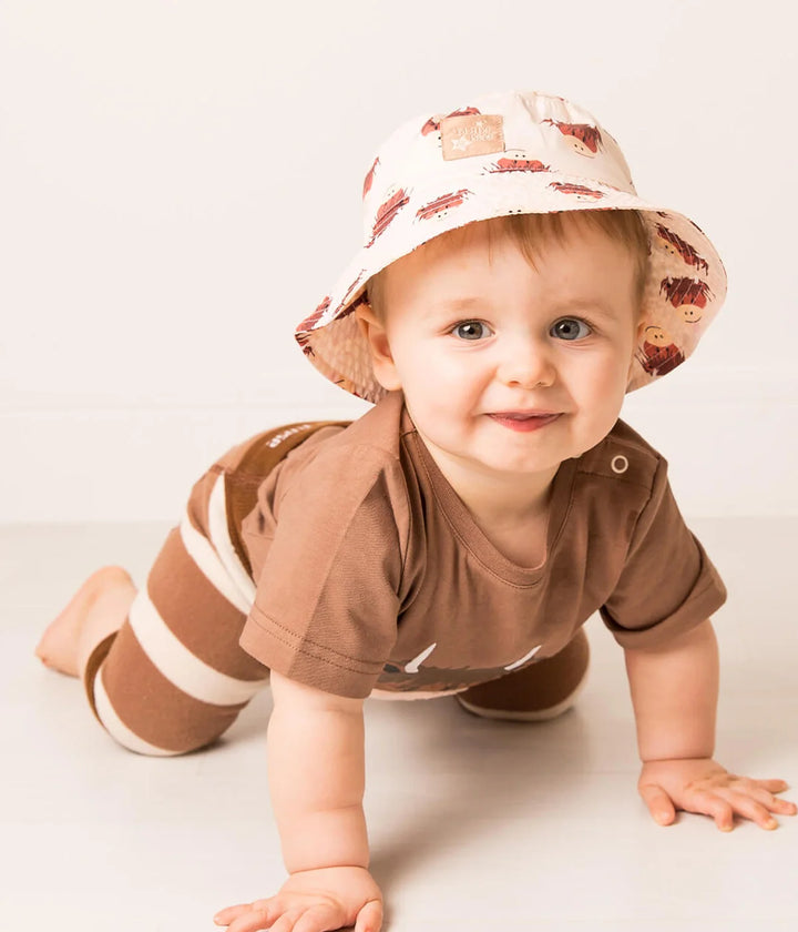 Neutral Highland Cow Summer Hat