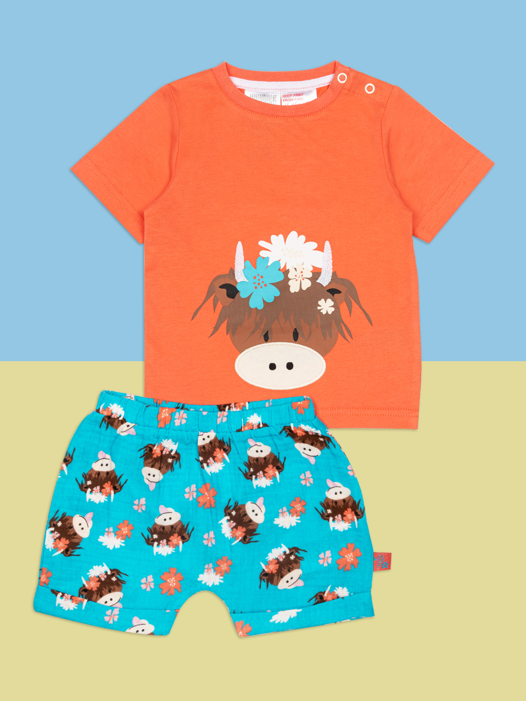Bonnie Highland Cow Lightweight Summer Outfit (2PC)